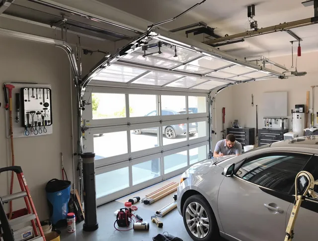 Garage door noise reduction service by Carver Garage Door Repair in Carver